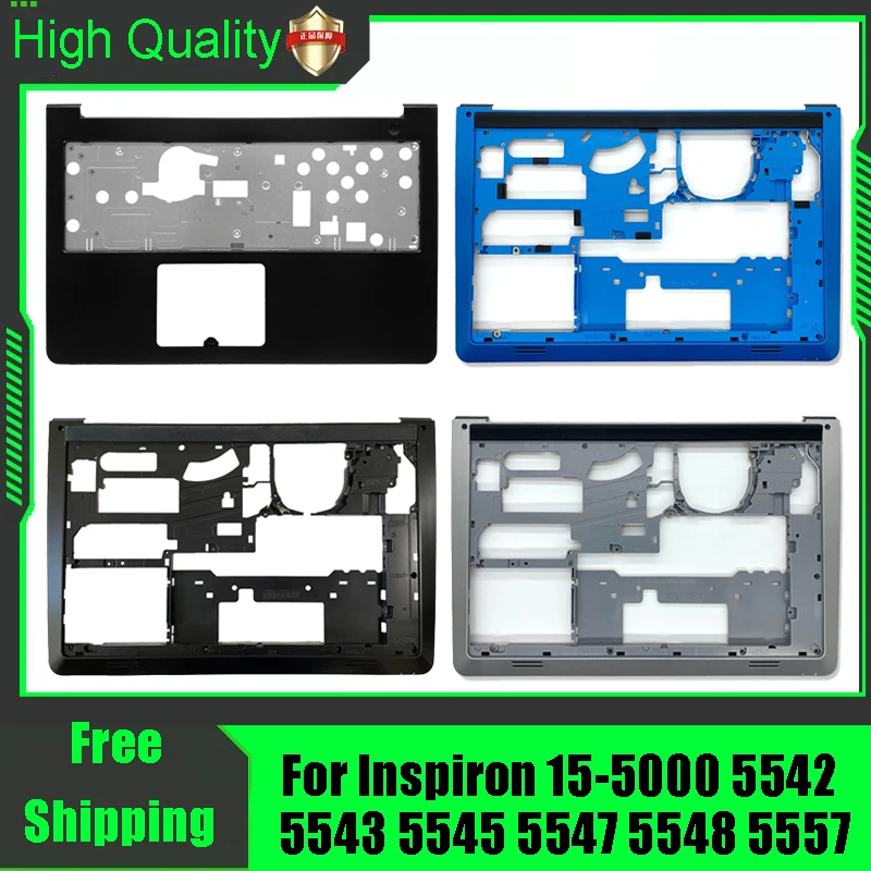 Pre Dell Inspiron 15-5000 5542 5543 5545 5547 5548 5557 NAPLASTNÝ Kryt Palmrest Horná spodná spodná časť puzdra Kryt strieborná modrá čierna