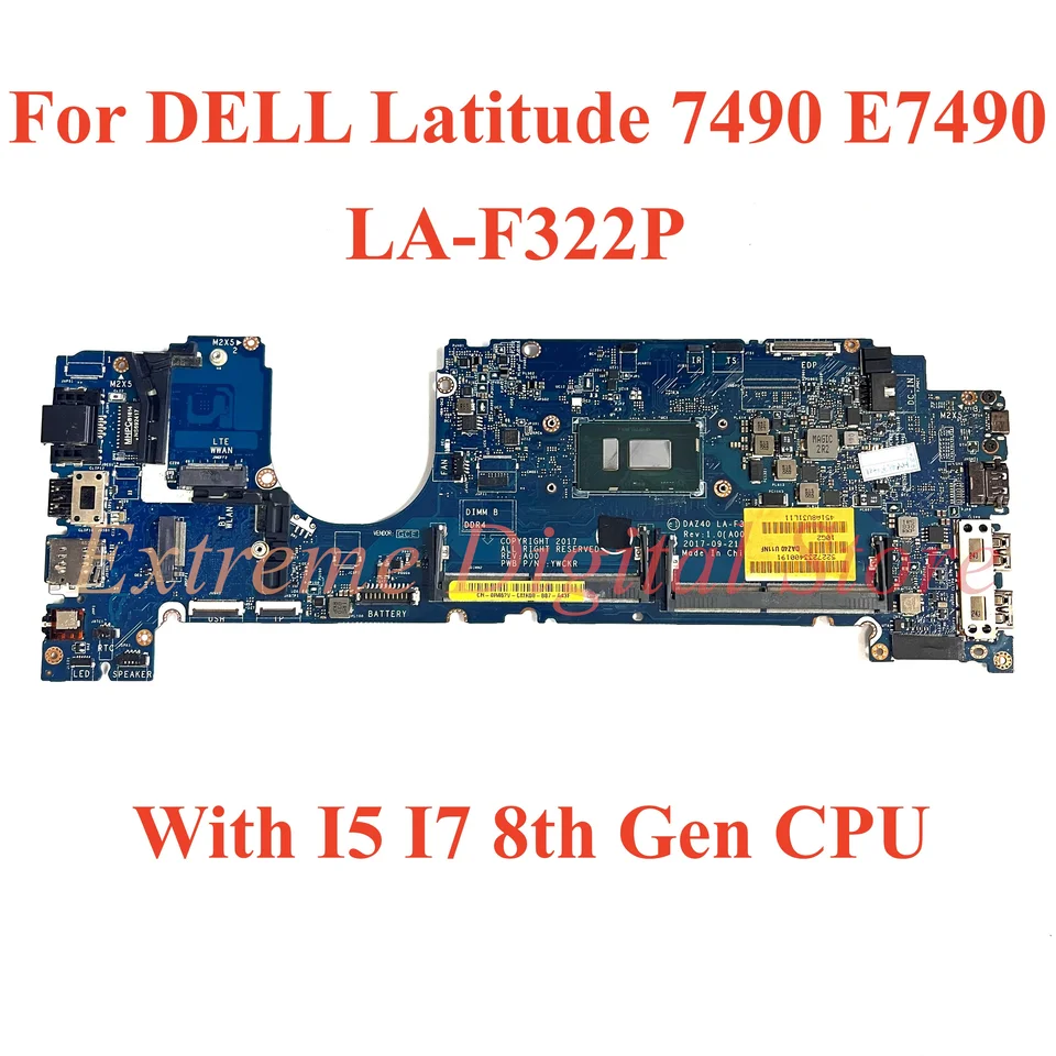 Pre Dell Latitude 7490 E7490 LAPTOP základná doska LA-F322P s i5 i7-7./8. gen CPU 100% Testované plne práce