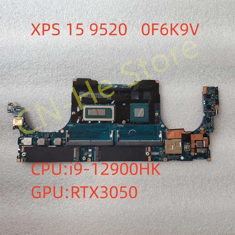 Pre Dell XPS 15 9520 ROZPODNÁCIA SYSTÉMU ROZVODY S INTEL I9-12900HK Až do 5 GHz RTX3050 0F6K9V 0F6K9V 100% funguje perfektne