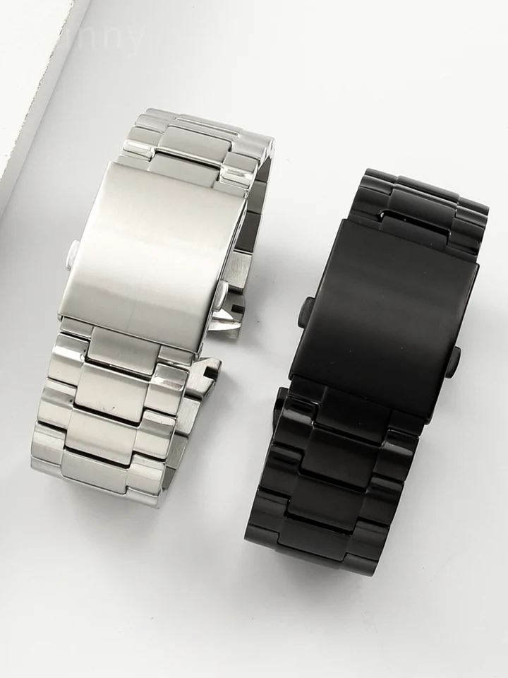Pre dieselovú pevnú z nehrdzavejúcej ocele Diesel WatchBand Men DZ4318 DZ7305 Oblúkové rozhranie Pohodlný čierny kov 26mm hodinky remienok