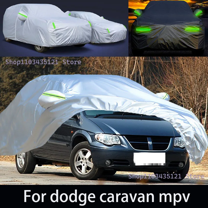 Pre Dodge Caravan MPV Outdoor Ochrana Plné kryty automobilov Snow Cover Sunshade Neproidná prachová odolnosť v oblasti prachu exteriéru