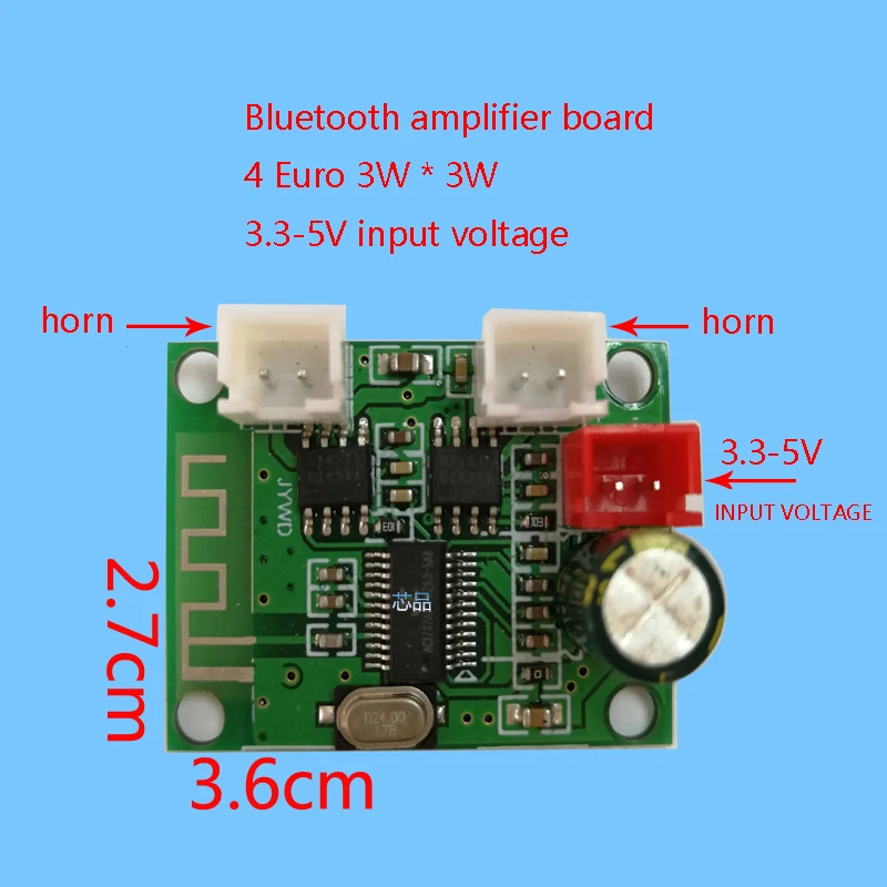 Pre dosku Bluetooth Audio zosilňovač 3W*2 Dvoj kanál stereo Bluetooth Audio Modul Správa 4OHM DC3.3V-5V