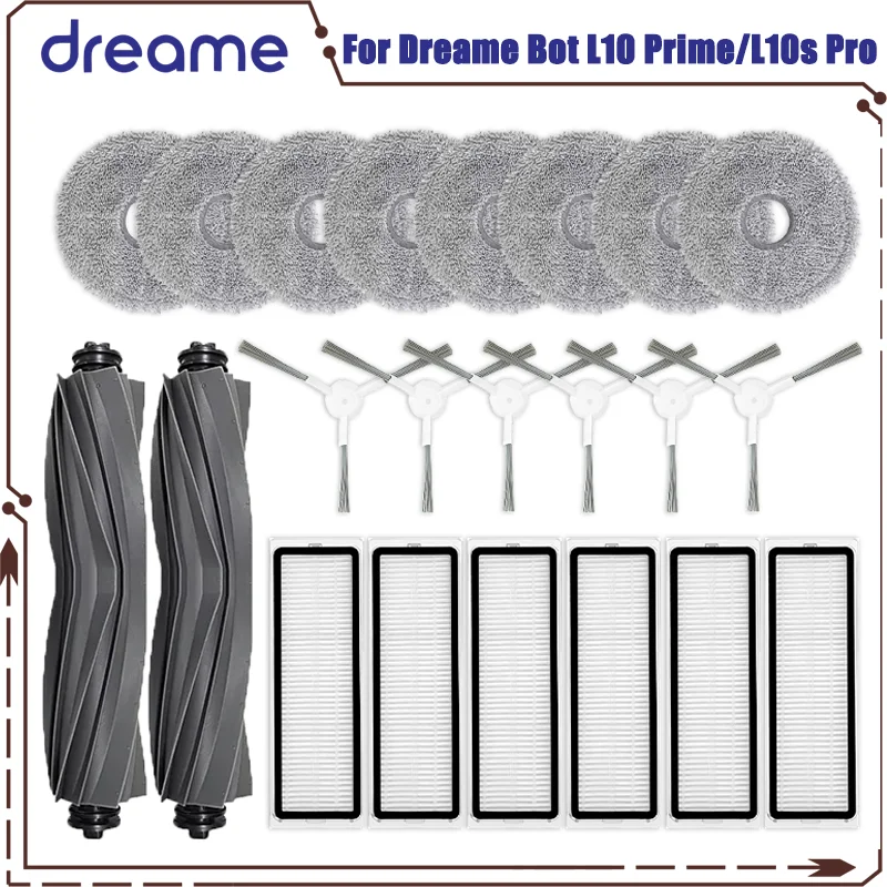 Pre Dreame Bot L10 Prime / L10S Pro / L10 Pro Adsessory Hlavná bočná kefa Hepa Filter