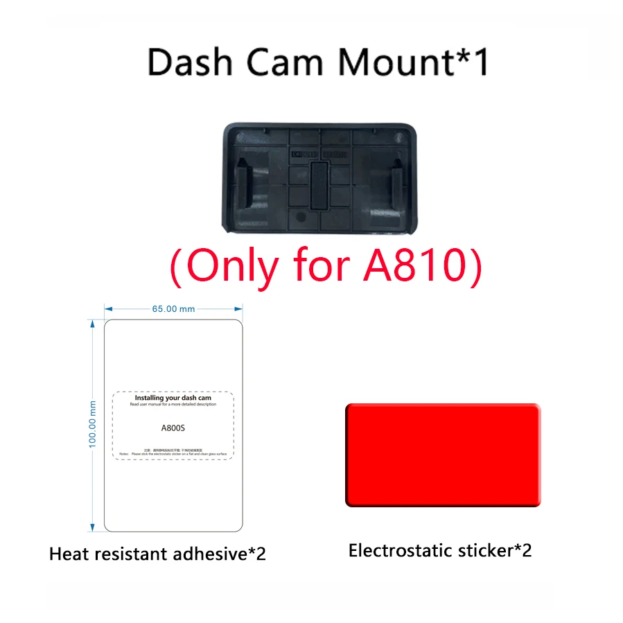 Pre držiak na dĺžku 70MAI pre držiak na dĺžku 70MAi Dash A810 Mount pre 70MAI A810 CAR DVR VHB STACKER STATICKÉ STACKERS