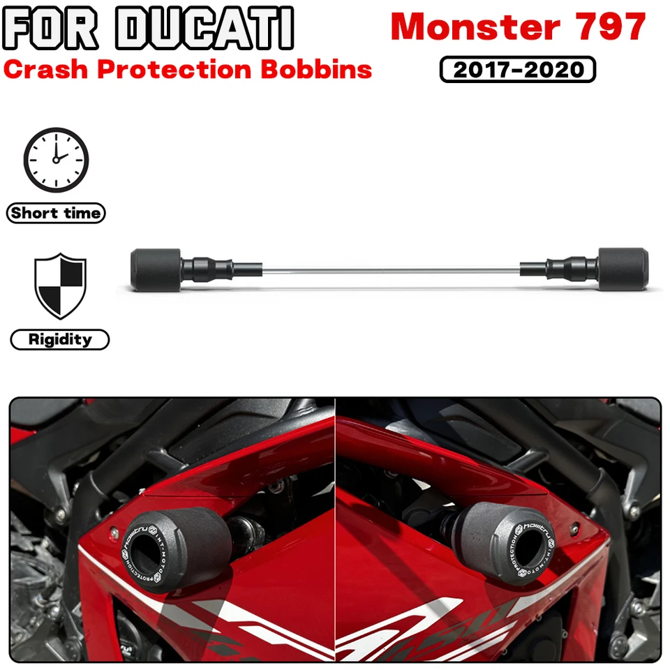 Pre Ducati Monster 797 2017-2020 Motocyklová ochrana proti ochrane protikladacích posúvačov Falling Protector Engine Protect Kit