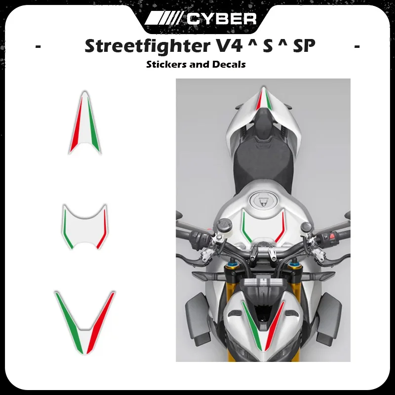 Pre Ducati Streetfighter V4 V4S V4SP nálepky na nálepky na nálepky motocyklovej hlavy škrupiny Tricolor Tricolor Tricolor Stickers