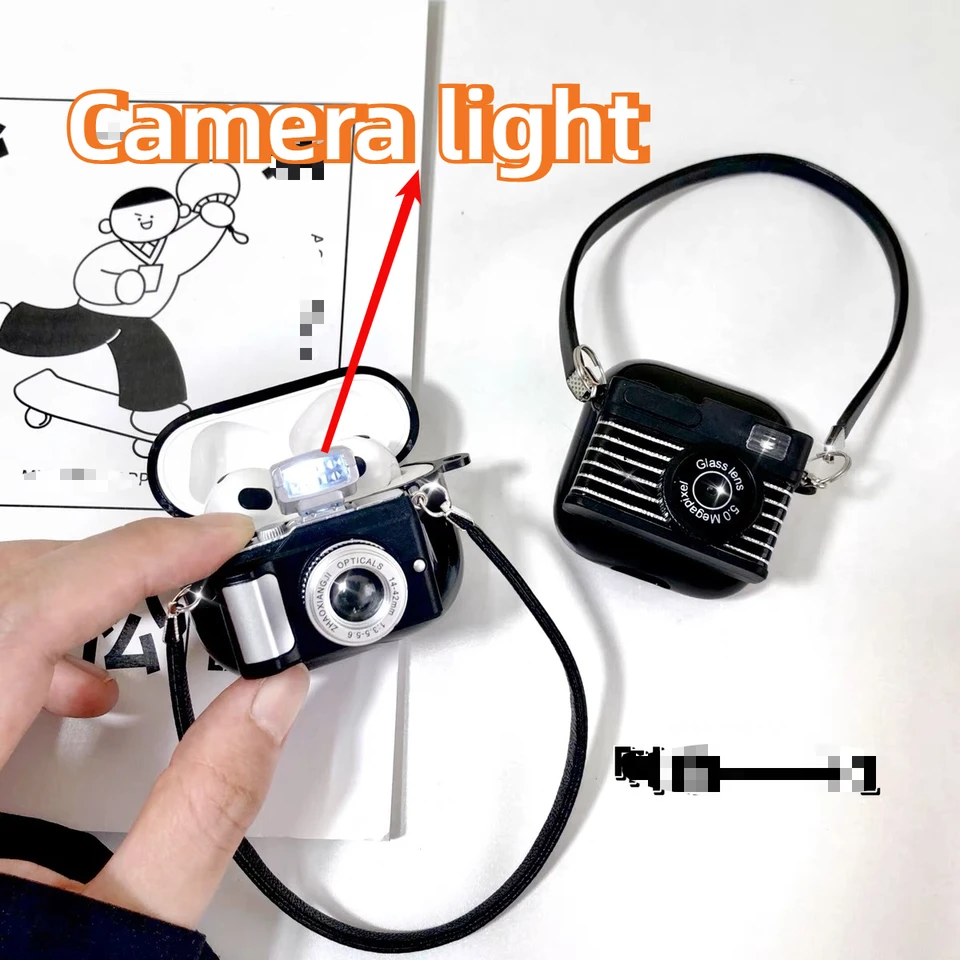 Pre edifikátor Minbuds Xemalx2 /N2Pods /X3 Air /X2 Pods puzdro roztomilý vzor fotoaparátu Silikónový slúchadlo W04 2023