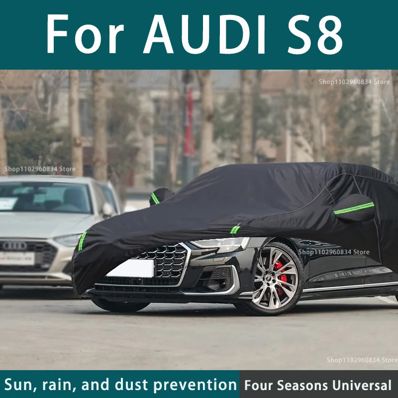 Pre exteriérový kryt auta Audi S8 Vonkajšia ochrana Plné kryty automobilov chladiaci kryt Sunshade Nepremokavé prachové doplnky automobilov