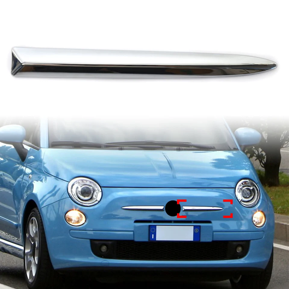 Pre Fiat 500 2007-2015 Automobil predný horný nárazník dekoratívne formovanie čalúnenia ľavej strany 2008 2009 2009 2010 2012 2012 2013 2014 2014 2015