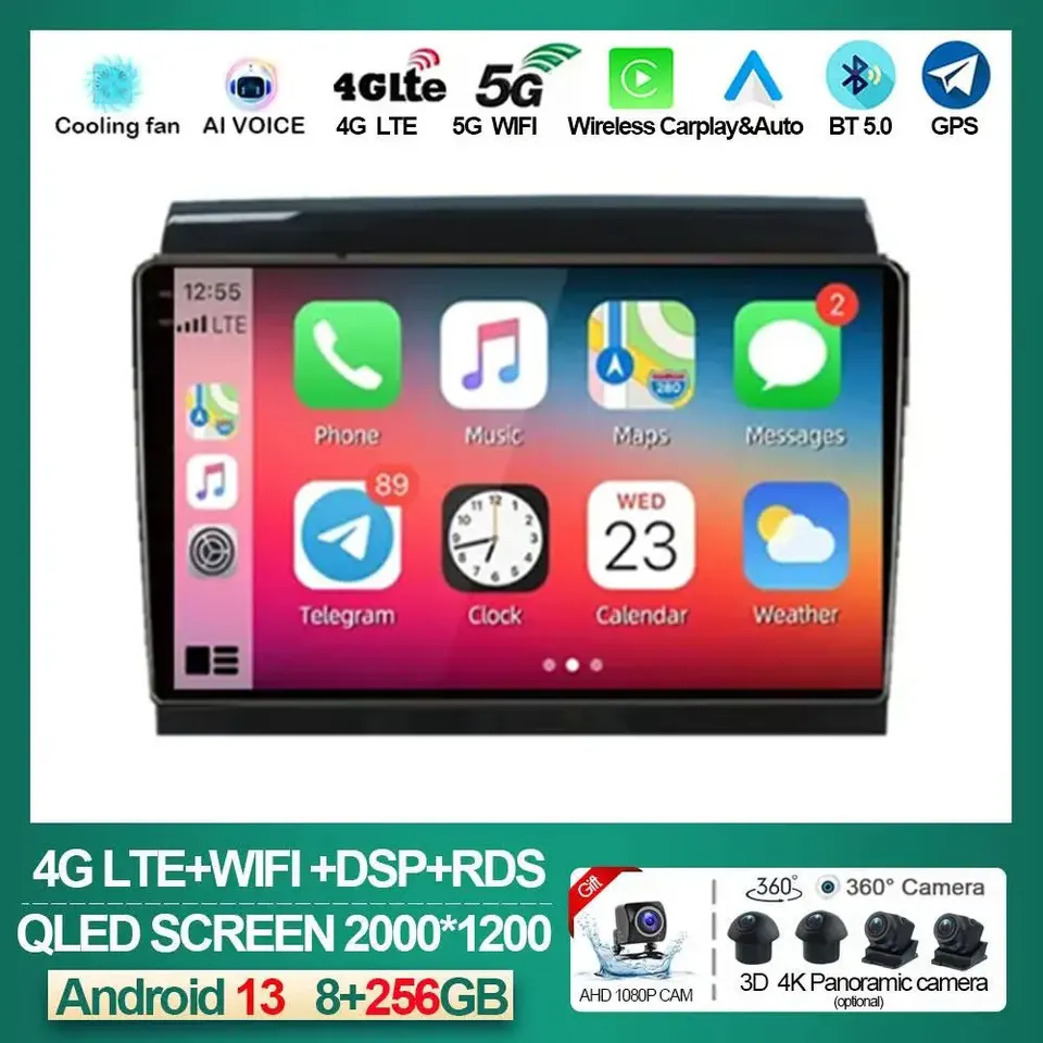 pre Fiat Ducato 2007 - 2015 Citroen Jumper Peugeot Boxer 2011 - 2015 Car Radio Multimedia Android 13 Stereo CarPlay Autoradio
