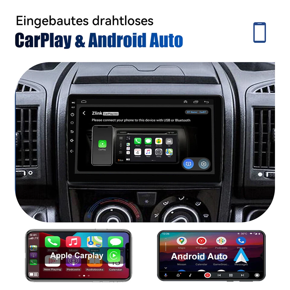 Pre Fiat Ducato Citroen Jumper Android 13 9 palcových bezdrôtových CarPlay Car Radio GPS Navi WiFi AHD Camera vstavaná Dab Android Auto
