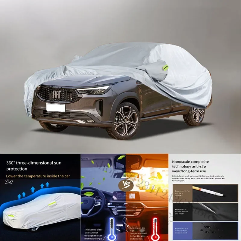 Pre fiat fastback 210t kryt automobilu Exteriér kryt auta vonkajšia ochrana Plné kryty automobilov Vodotesný slnečný slnečný pokryt Anti UV