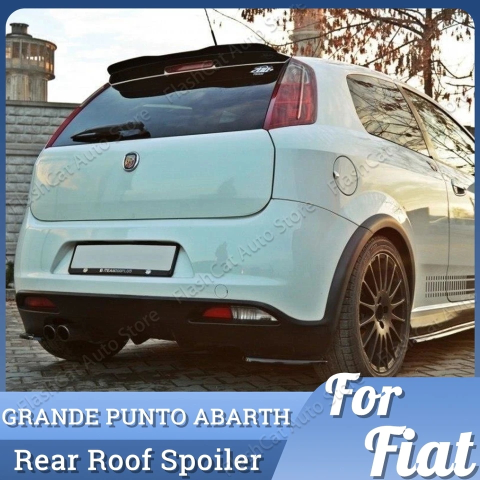Pre Fiat Grande Punto Abarth 2007 2008 2009 2010 Zadné krídlo Spoiler Glosy Black Abs plastový plastový strešný krídla hatchback spoiler pery pery
