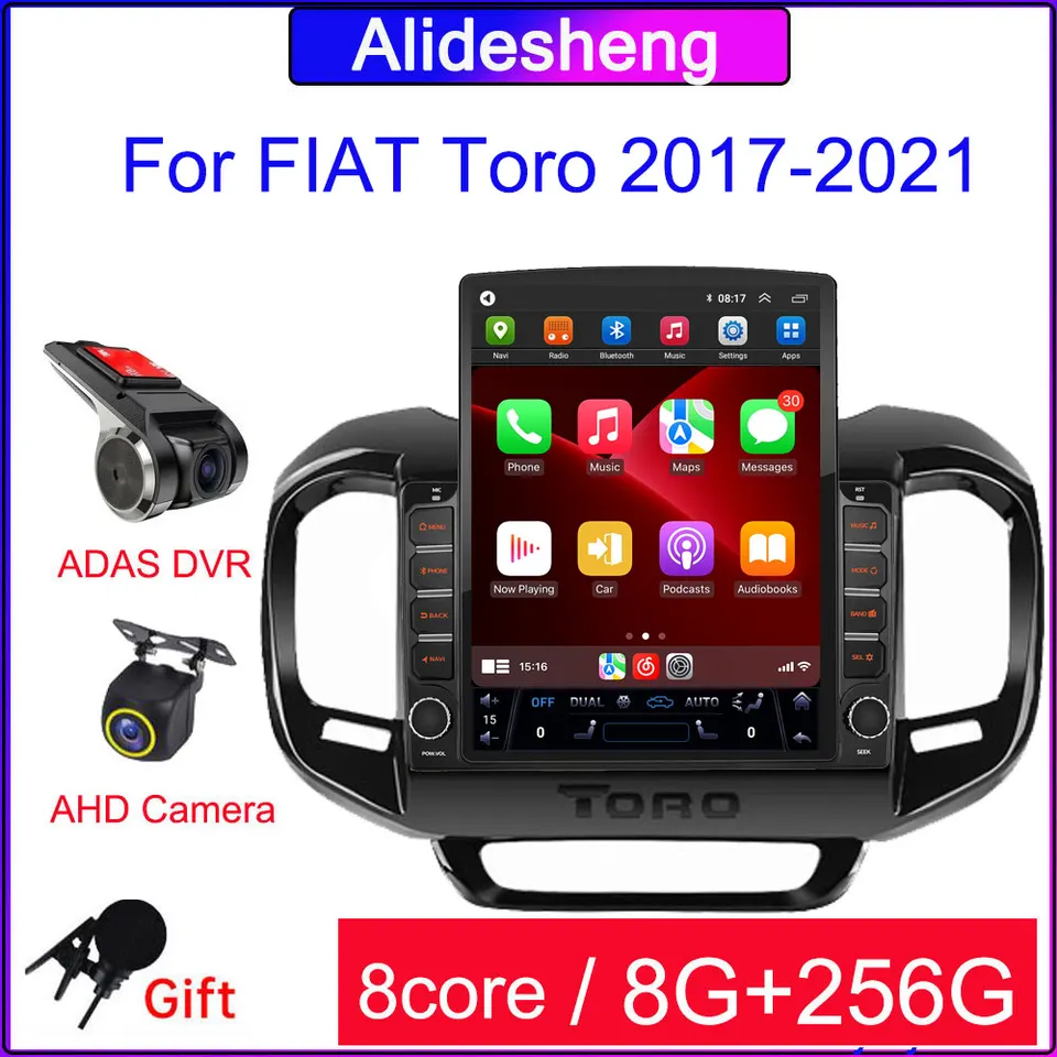 Pre Fiat Toro 2017 2018 2019 2020 2021 Android 12 AUTO RÁDIO AUDIO VIDEO VIDEO Multimediálny prehrávač GPS navigácia CarPlay Android Auto Auto