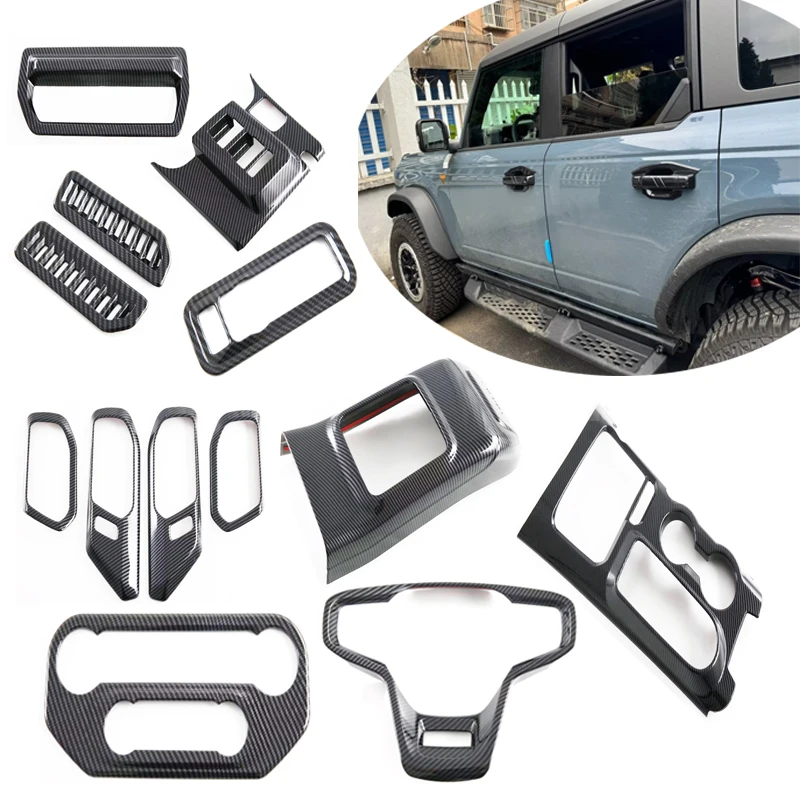 Pre Ford Bronco 2024 2025 ABS Interiérové ​​príslušenstvo uhlíkové vlákno