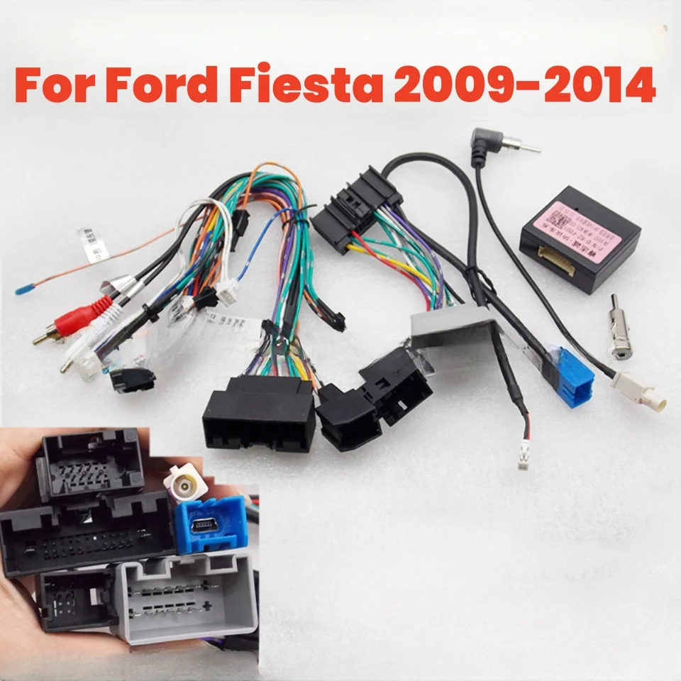 Pre Ford Fiesta 2009-2014 16 PIN PIN PINA ADACTÁTOR ADROID Player Multimedia stereofónne káble Canbus Canbox DVD Rádio GPS napájací kábel