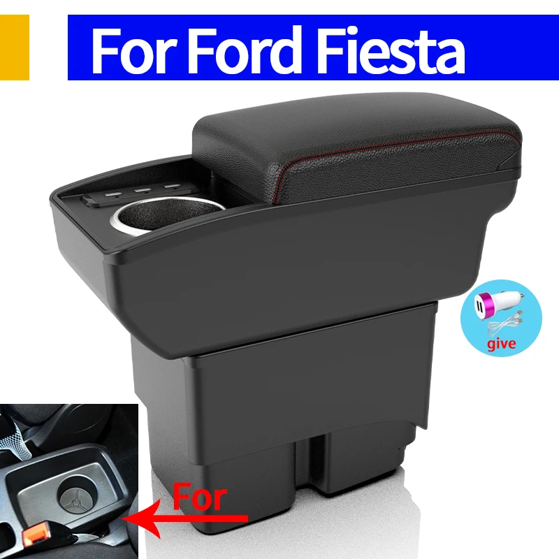 Pre Ford Fiesta lakťová skrinka pre Ford Fiesta Mk7 Car lakťová opierka 2009-2017 Úložný box Interiér Podrobnosti Príslušenstvo jednoduchú inštaláciu