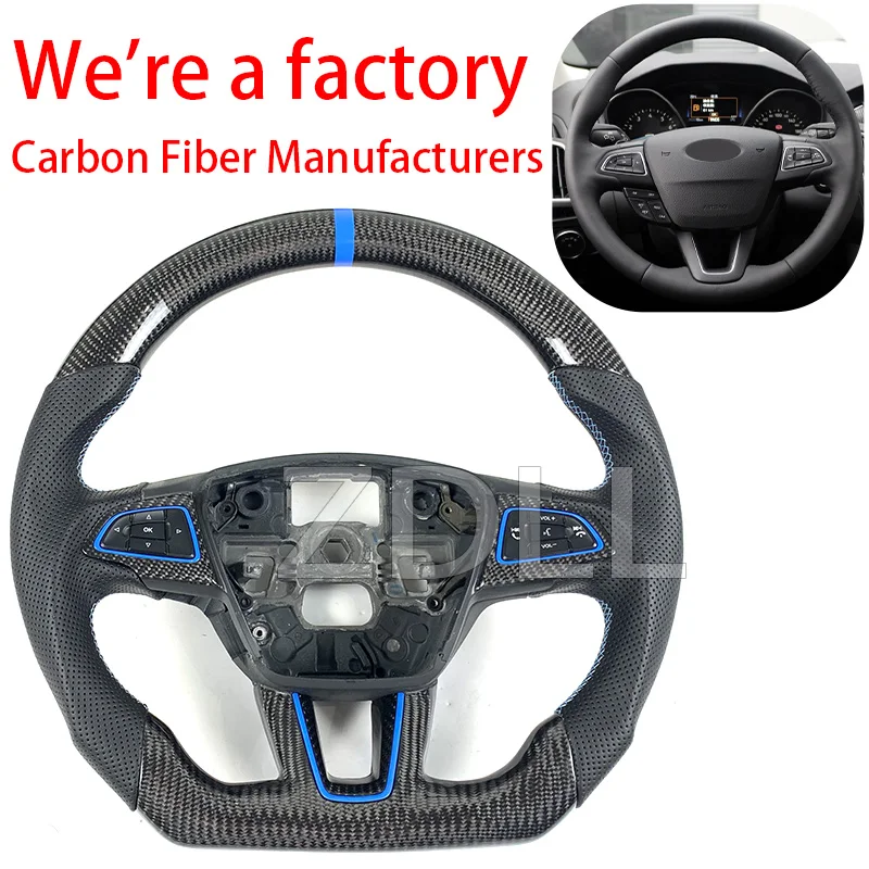 Pre Ford Focus MK3 RS ST ST volant WHEEL WHEECH Kožené kožené kože 2015 2016 2017 2018