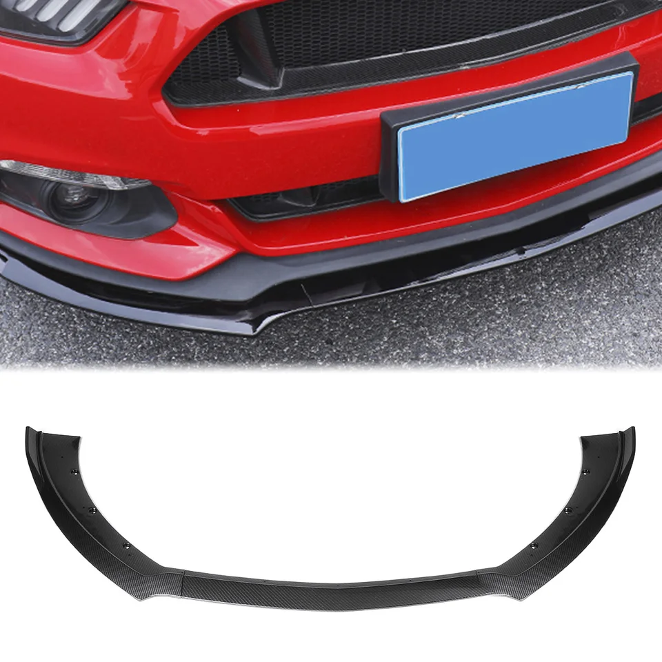 Pre Ford pre Mustang 2015 2016 2017 Black uhlíkové vlákno vzhľad predný nárazník Splitter Lip Low Soiler Body Kit