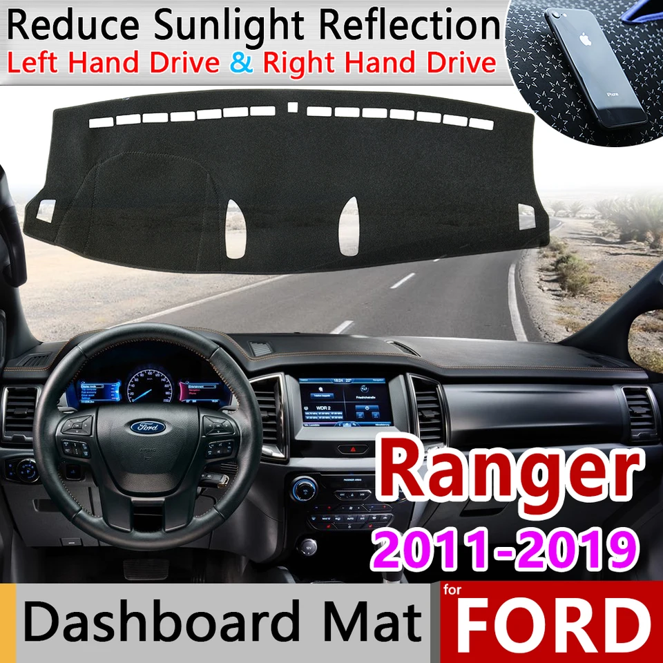 pre Ford Ranger T6 2011 2012 2013 2014 2015 2016 2017 2018 2018 2019 Anti-Slip Mat Dashboard Cover Pad Sunshade Dashmat Accessories