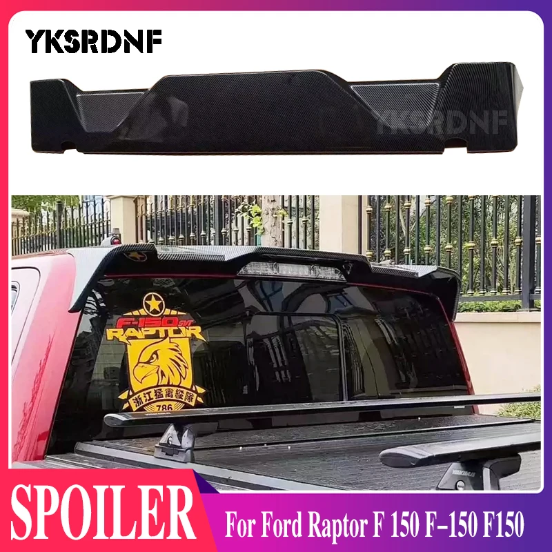 Pre Ford Raptor F 150 F-150 F150 2015-2022 Rok strešný spojler Čierne uhlíkové vlákno vzhľad Zadné krídlo Športové príslušenstvo Body