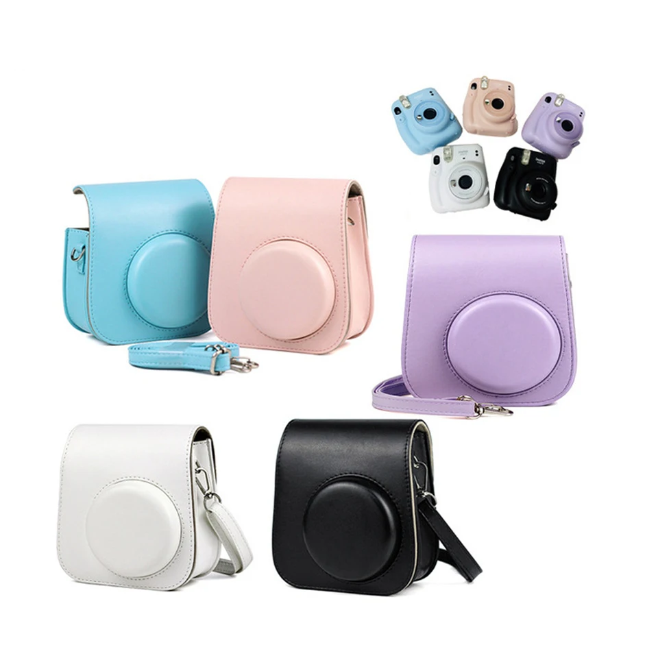Pre Fuji Fujifilm Instax Mini 11 Instant Film Camera Case Pu Leather Ochranný kryt vrecka na nosenie s ramenným remienkom