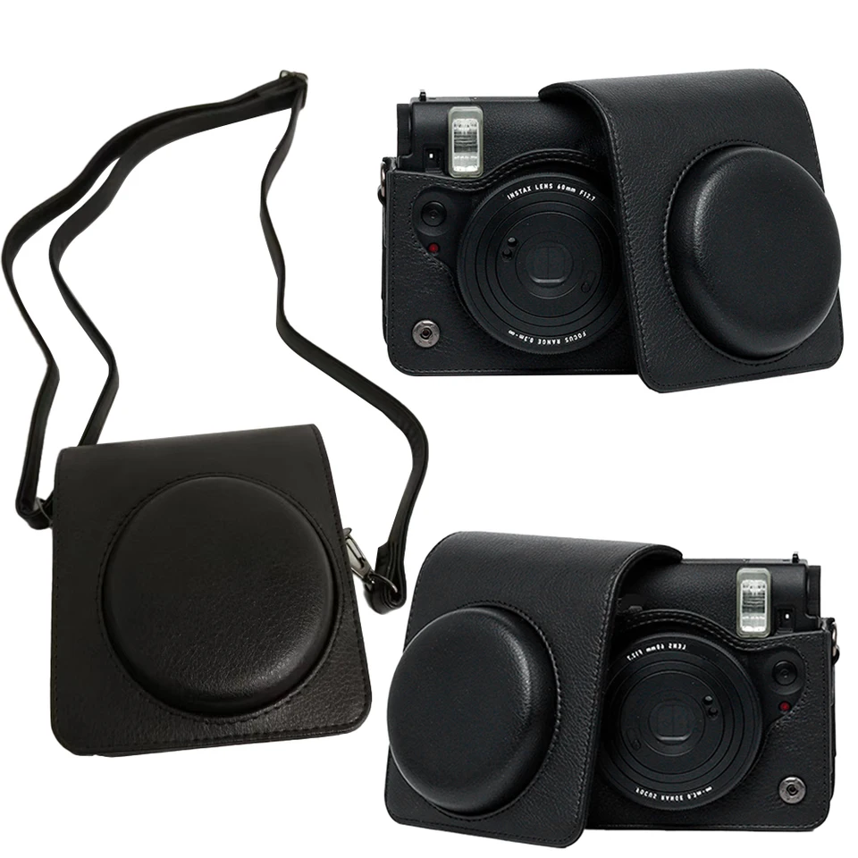 Pre Fujifilm Instax Mini 99 Camera Ramer Bag Pu Leather Ochranné vrecko na prenášanie s nastaviteľným ochranným puzdrom remienka