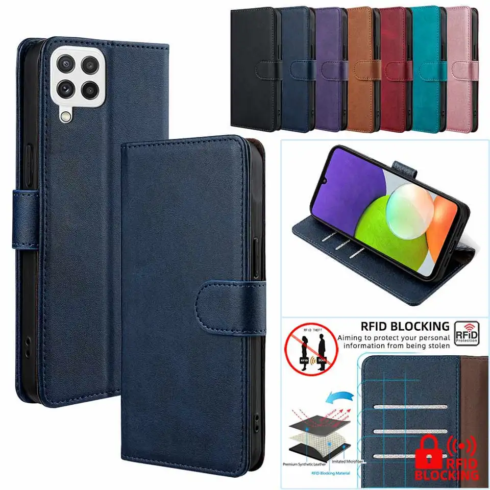 Pre Galaxy M22 4G Business Protective Cover Magnetic Leather Flip Pur pre Samsung Galaxy M22 M31S M31 Prime M30S M21S Tack Telefón