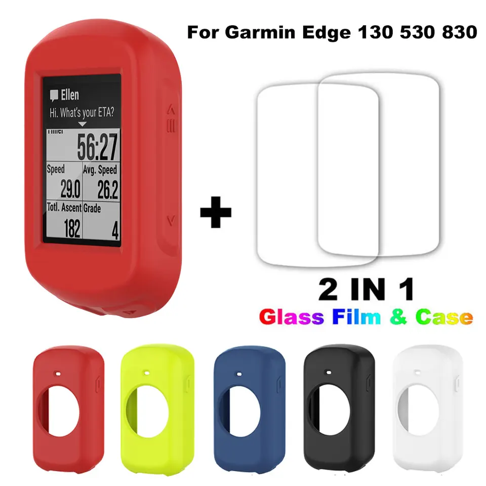 Pre Garmin Edge 130 530 830 Plus Silikón GPS na bicykli Ochrana cyklokomputterského ochranného puzdra Kryt skla Film