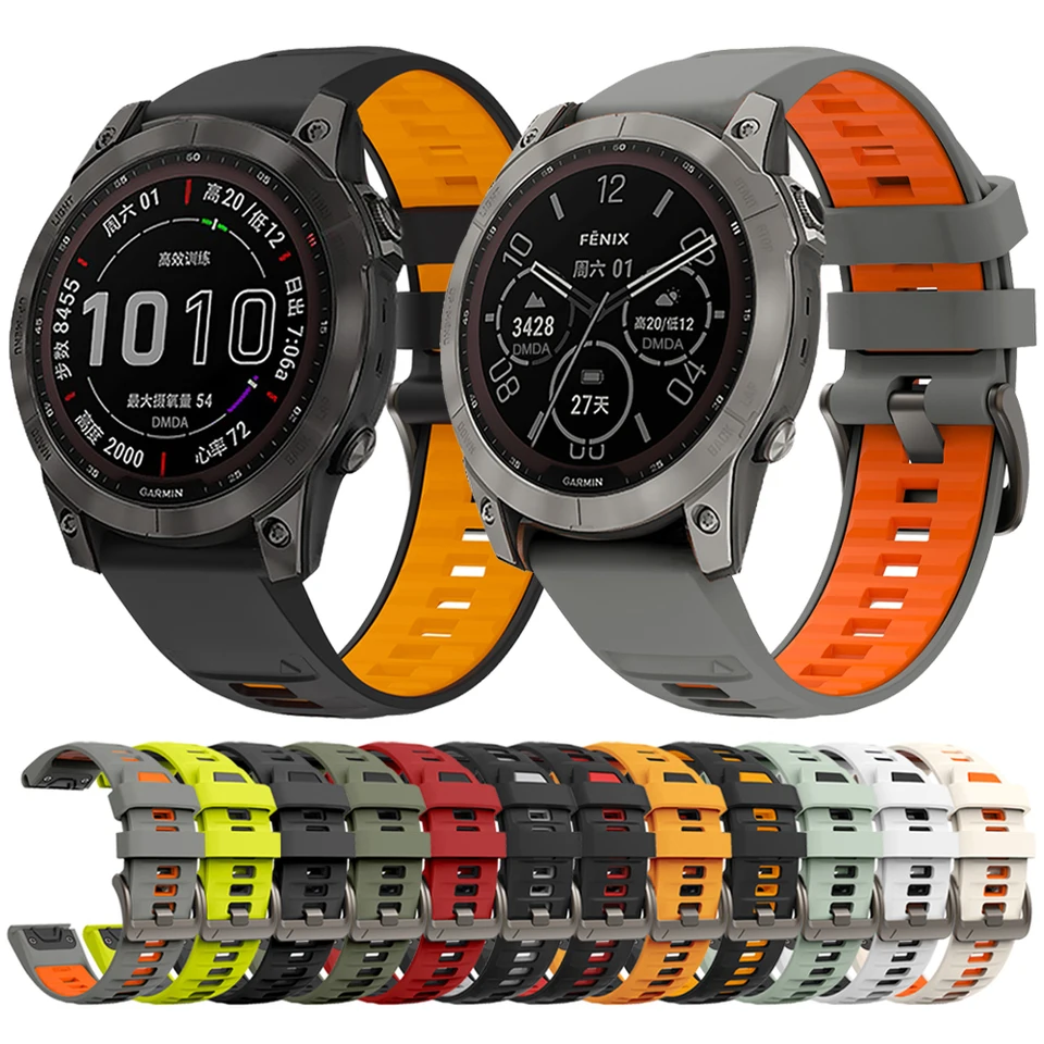Pre Garmin Fenix ​​7x 7 8 E 47 mm 51 mm popruh 6x 6 Pro 5 5x Plus Epix Enduro 3 Sport Silikone Oficiálny oficiálny náramok 22 mm 26 mm