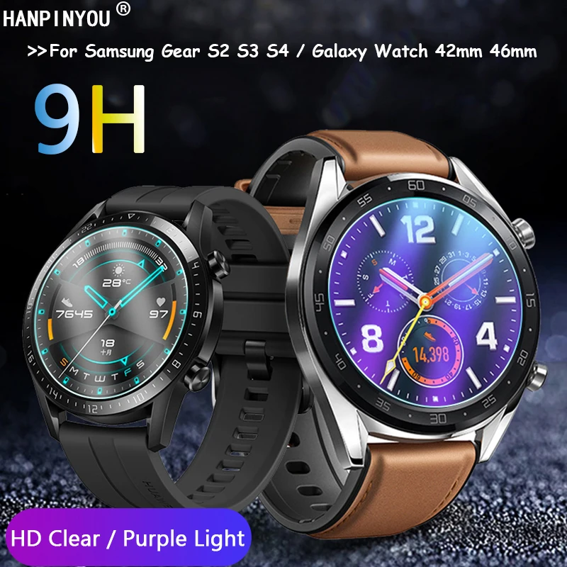 Pre Gear Gear S3 S4 S2 / Galaxy Watch 42 mm 46 mm HD Clear / Anti Blue Purple Light 9H 2,5D Temperovaná sklenená sklenená obrazovka Protector Film