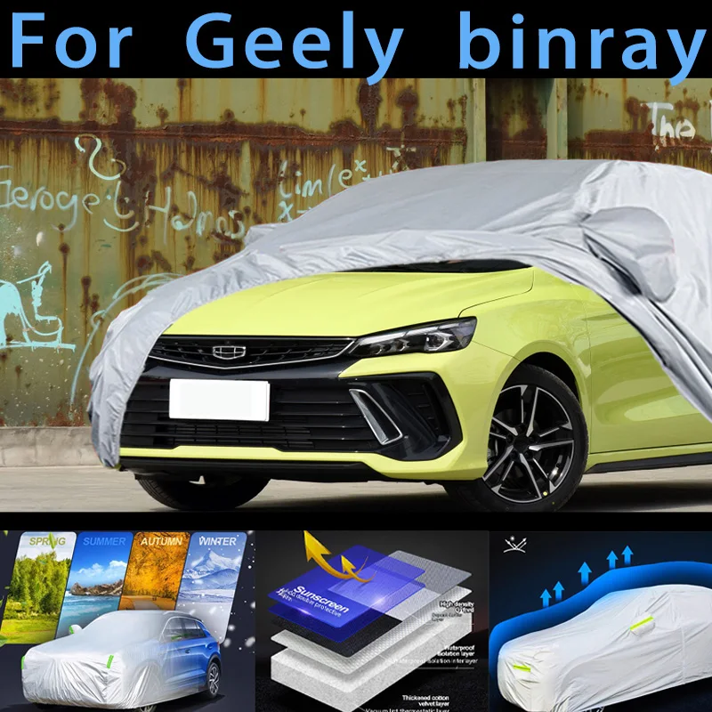 Pre Geely Binray Outdoor Offul Cours Plné automobilové kryty snehový kryt Sunshade Nepremokavý prach odolný voči exteriéru Ochrana krytu automobilu