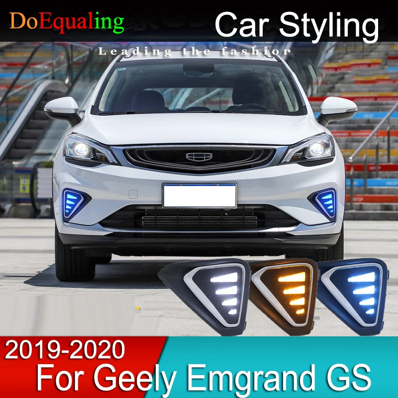 Pre Geely Emgrand GS 2019 2020 Denné svetlá s automobilom upravené s LED signálm vyhradenou prednou hmlovou hmlou