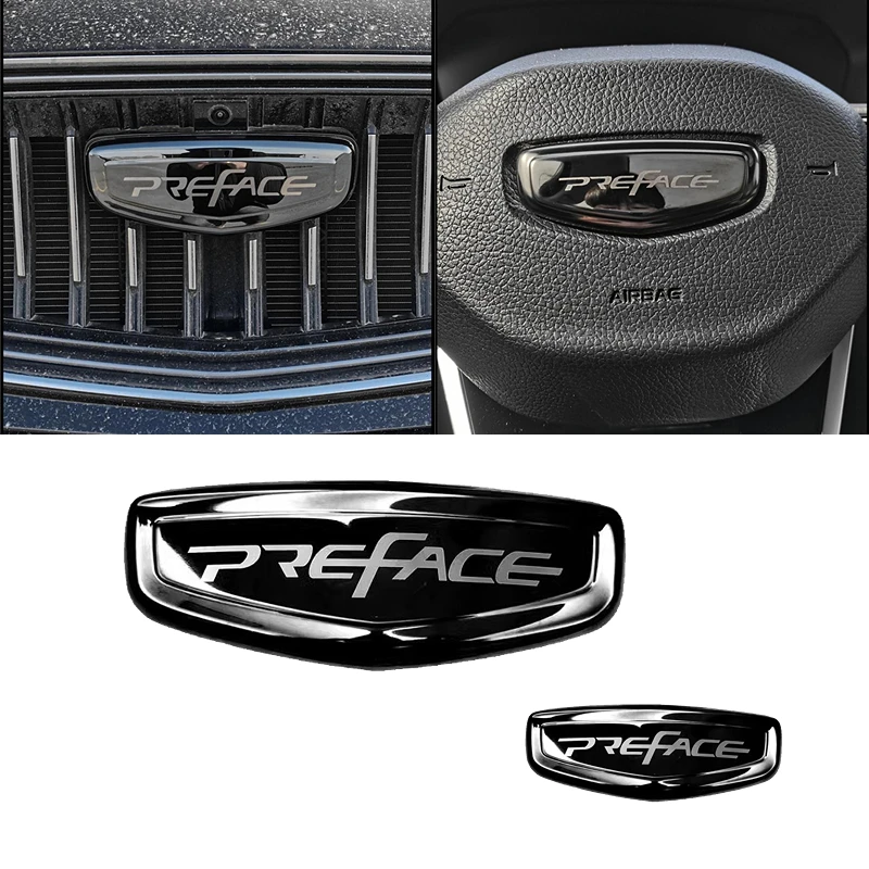 Pre Geely Monjaro Xingyue L 2021-2023 Nálepka automobilu auto predné logo rám hlavy nárazník Cover nálepka Čierne uhlíkové vlákno