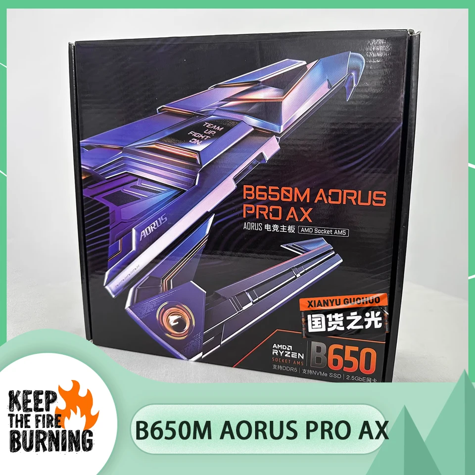 Pre giga-bajtové micro-ATX AMD B650 DDR5 6600 (OC) MHZ M.2 128G Wi-Fi 6e Socket AM5 Základná doska B650M AORUS PRO AX