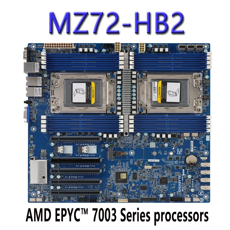 Pre gigabyte MZ72-HB2 (Rev.3.0) Základná doska AMD EPYC 7003 Procesory DDR4 Testovaná dobre bofore preprava