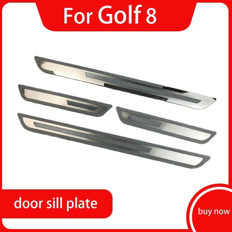 Pre Golf 8 Tour Špeciálne upravené ultra tenké uvítacie prahové prahové pruhy Prah bielej brány sloty Pad Car Auto Príslušenstvo