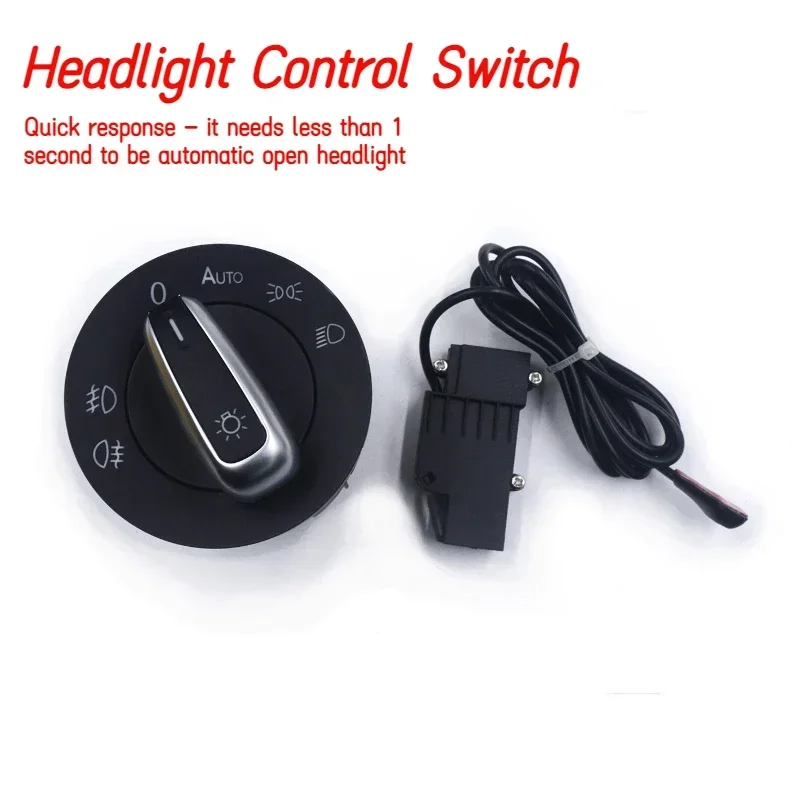 Pre golf MK5 MK6 Passat B6 B7 CC Touran Caddy Tiguan Chrome Chrome Svetlight Switch 5nd941431b Pridať automatickú funkciu