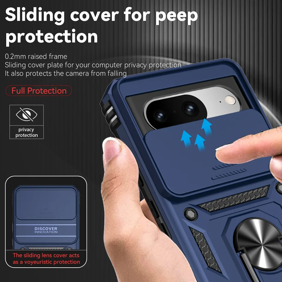 Pre Google Pixel 8 Case Google Pixel 8 Cover Fundas Slide Push Windows Magnet Držiak zadného puzdra Pixel 8 7a 7 Pro 6a