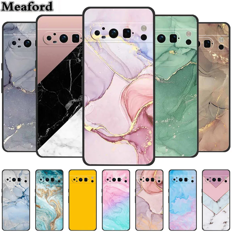 Pre Google Pixel 9 Pro Case Marble TPU Silikone Soft Soft Case Case pre Google Pixel9 Pro Farebná sľavka maľovaná nová kapa