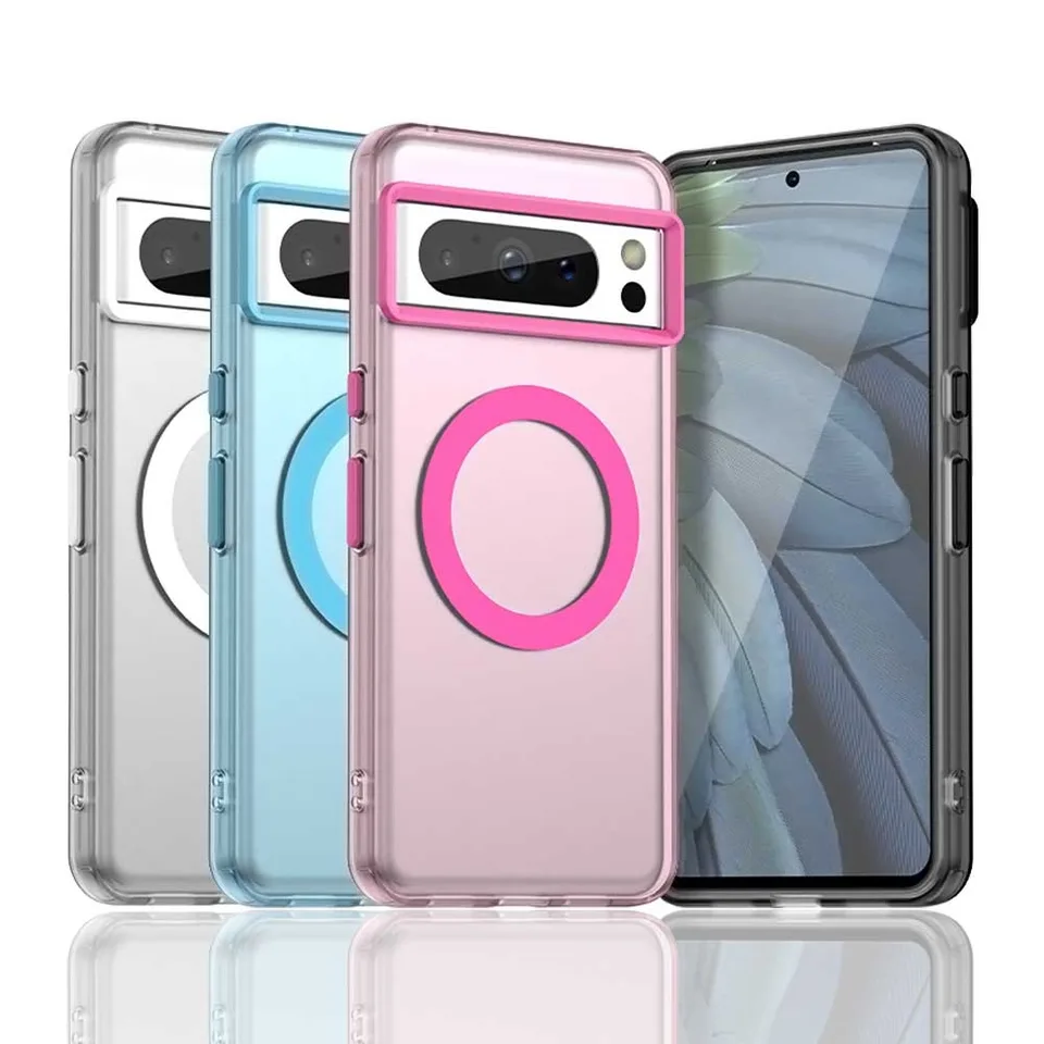 Pre Google Pixel 9 Pro XL 9A puzdro Matte Candy Color Clear Magnetic Cover pre Google Pixel 8 Pro 8a Magsafe Wireless Case Case