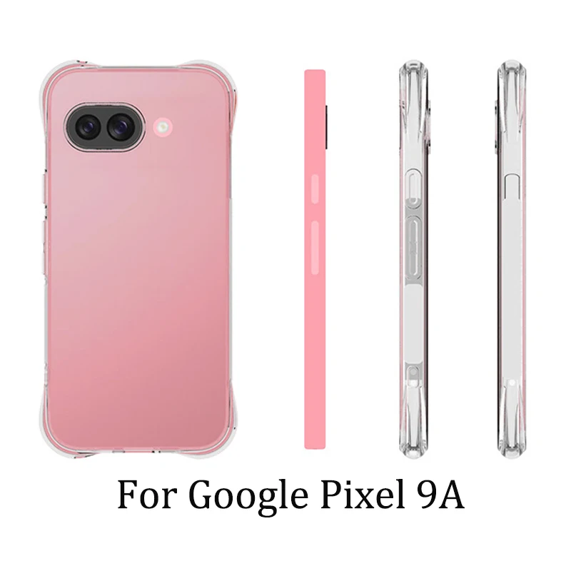 Pre Google Pixel 9a Case Clear Airbag Silikone TPU Bumper Shock -odolný zadný kryt Soft Soft Case pre Google Pixel 9a Pixel9a Tašky na telefón