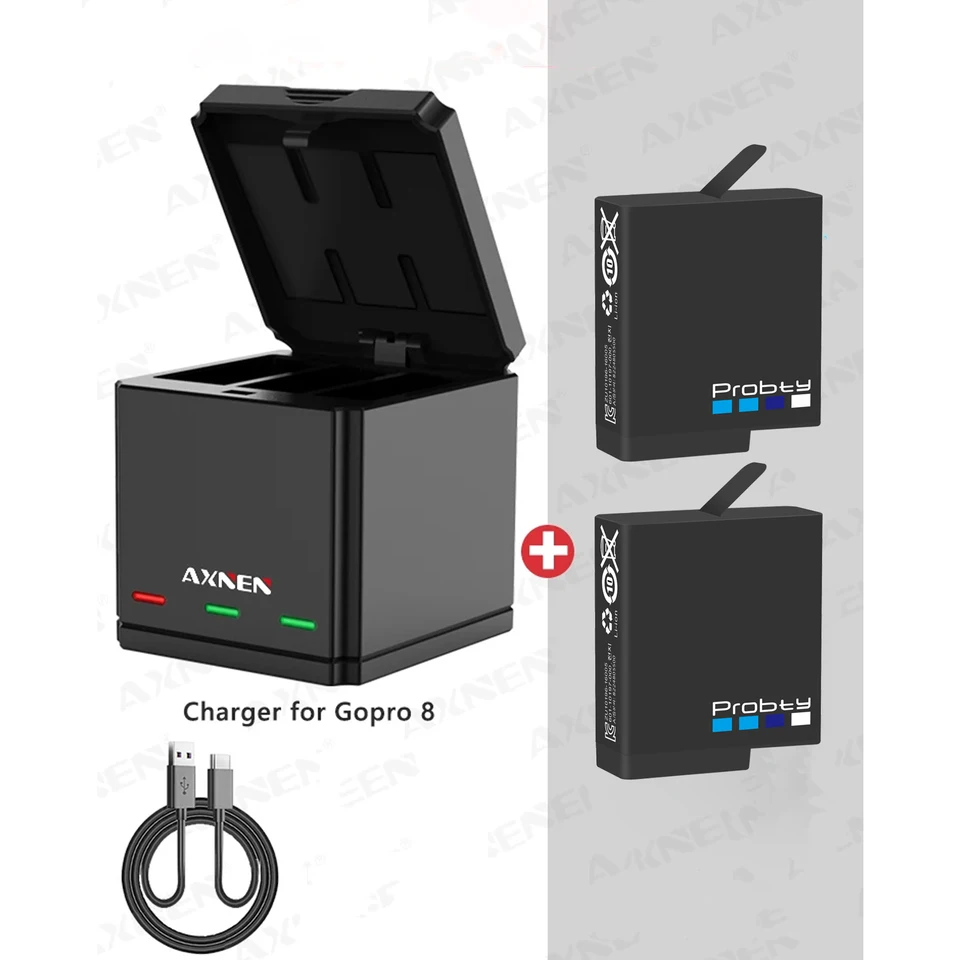 Pre GoPro Hero 7 Hero 6 Hero 5 Black Battery alebo Triple Charger for Go Pro Hero 7 6 Hero5 Black Camera Battery