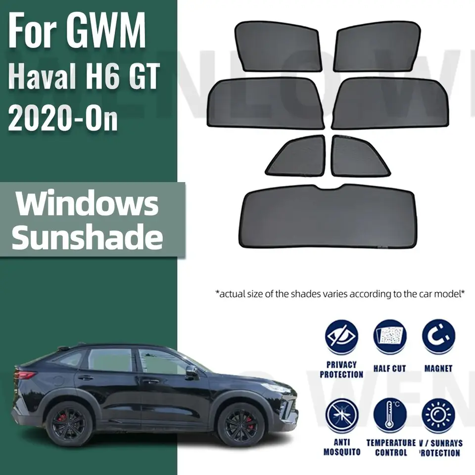 Pre GWM Haval H6 S GT Coupe 2020 2021 2022 2023 2024 Magnetický automobil Sunshade predné čelné sklo Zadné bočné okno Slnko odtieň slnečného okna
