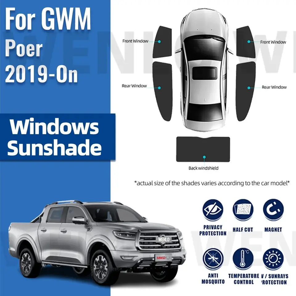 Pre GWM Poer Pao 2019 2020 2021 2022 2023 2024 Sunshade Sunshade Magnetické predné zadné zadné čelné sklo bočné okno Slnko