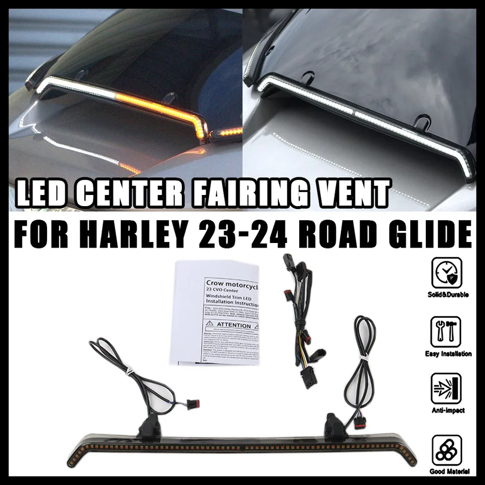 Pre Harley 2023 2024 Touring CVO 121 117 Road Glide St Fltrxse Fltrx Fltrxstse Motocykel Nový doplnok LED Centrum Fairing Vent Vent Vent