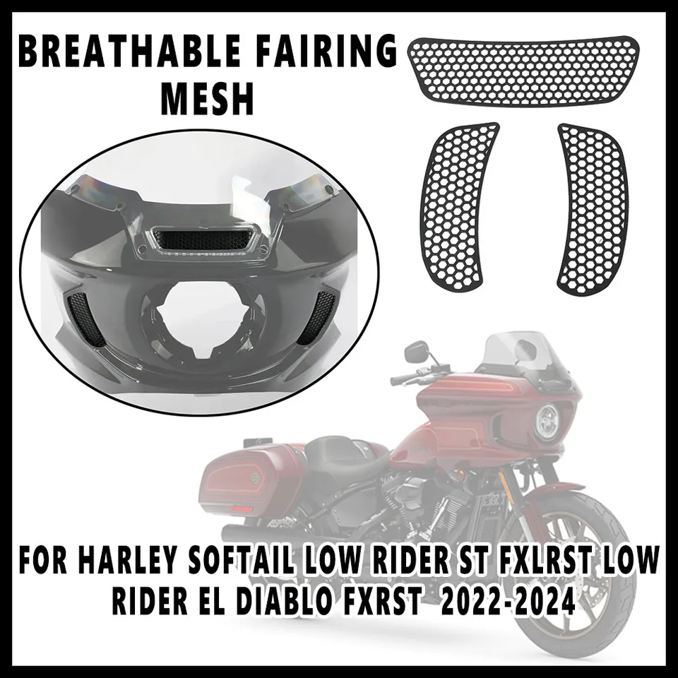 Pre Harley Softail Low Rider St Fxlrst Low Rider El Diablo Fxrst 2022-2024 NEWMOTORYCLE ACTION BLACK Priedubble Faquing Mesh