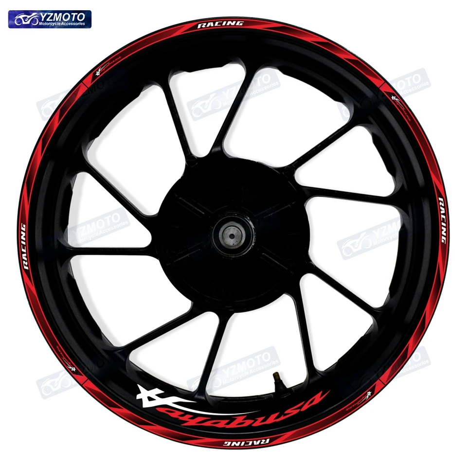 Pre Hayabusa GSXR 1300 Motocyklové závodné predné a zadné koleso Hub 17 -palcový nálepka Vodotesné reflexné nálepky na okrajové nálepky