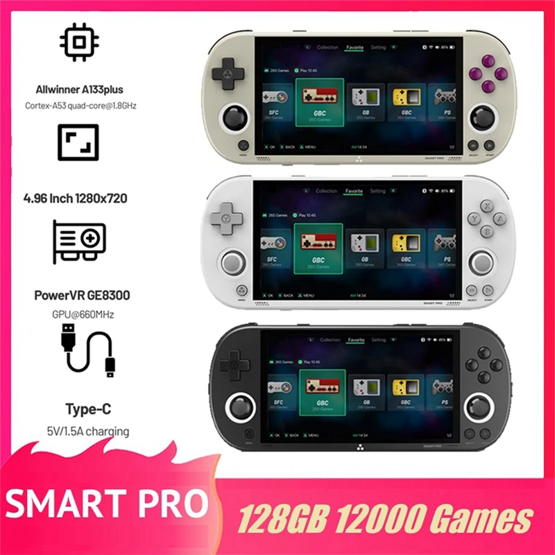 Pre hernú konzolu Trimui Smart Pro Console 128 GB 12000 Games Linux Retro Video Game Console podporuje viac emulátorov C