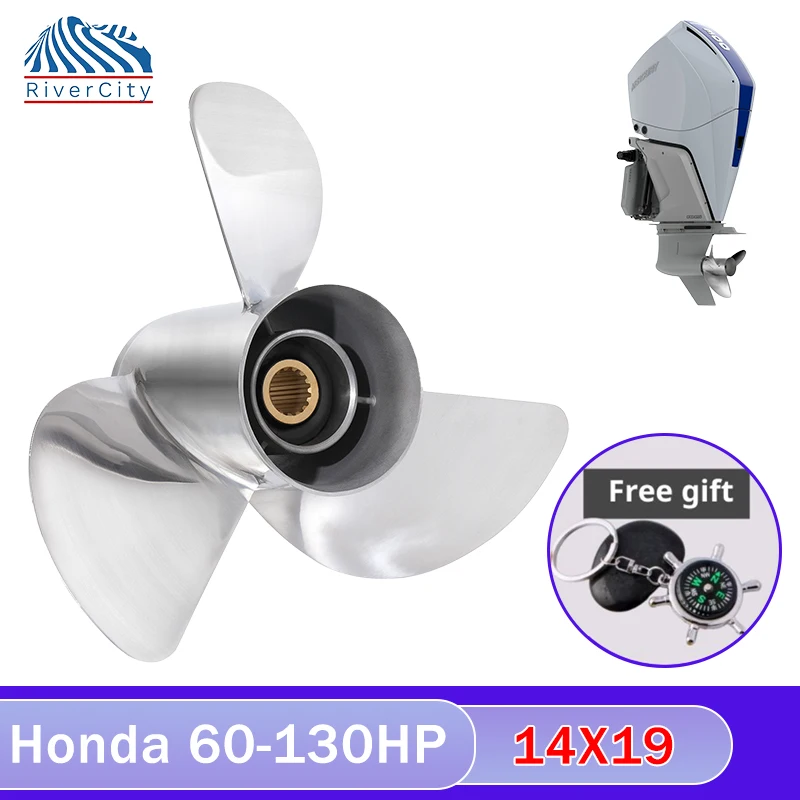 Pre Honda 90HP 100HP 115HP 140HP Outboard Viadiaci 14x19 Motor lodného motora z nehrdzavejúcej ocele SCRES MORINE MOTOR 3 BLADE 15 SPLINE